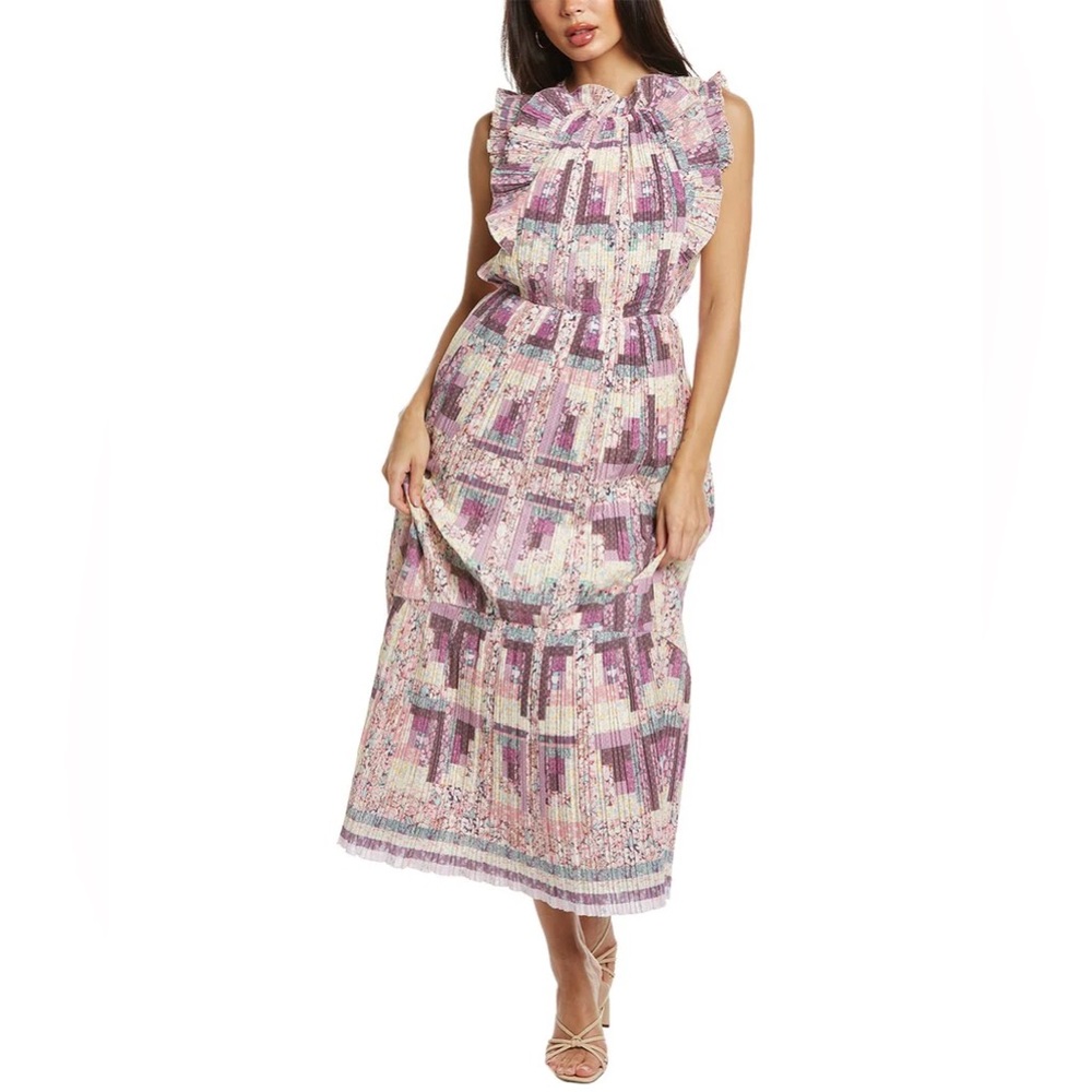 Sea New York Naya Print Box Pleat Maxi Dress